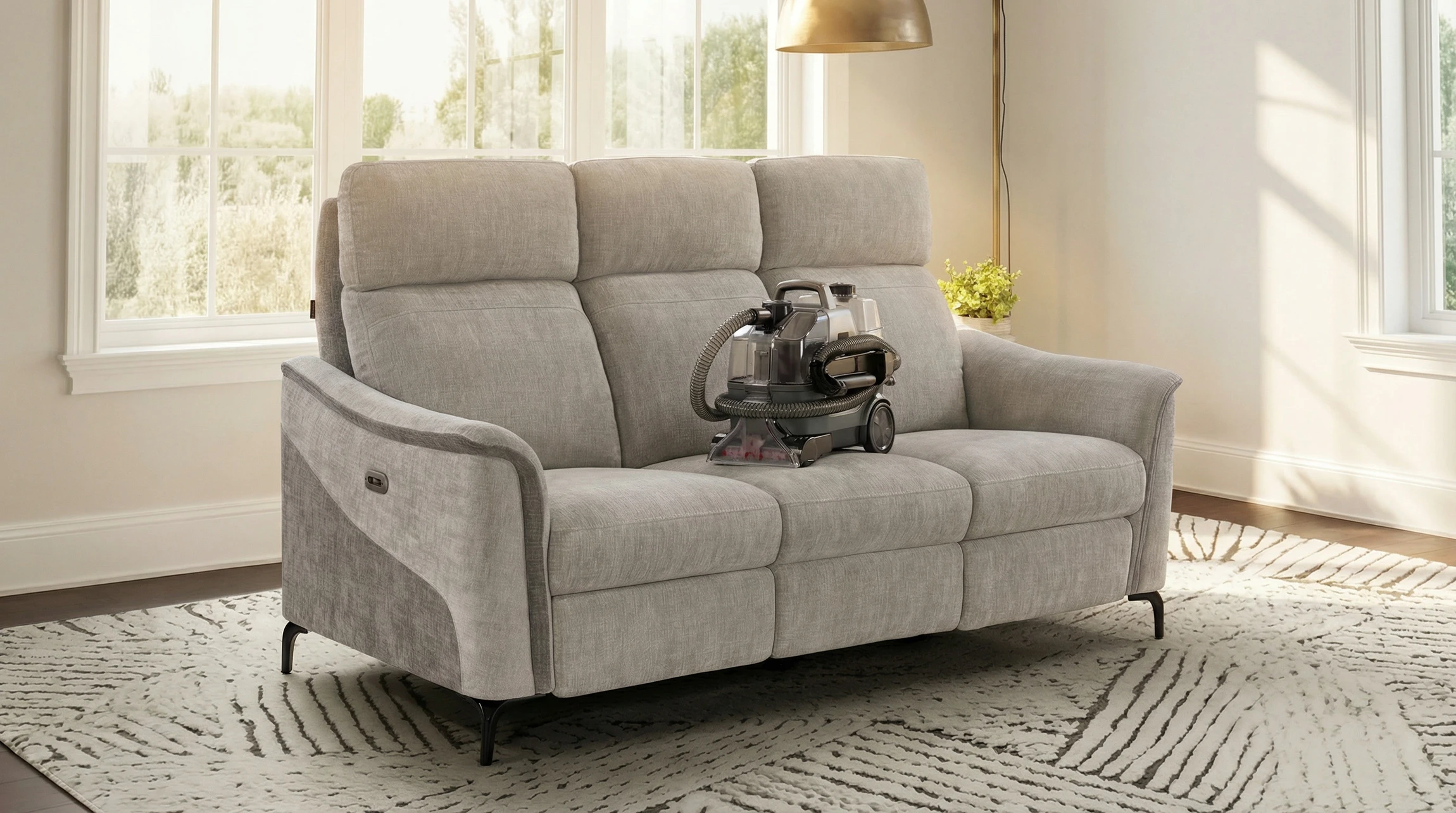 Femme allongée dans un bac de lavage de salon de coiffure, tête renversée, cheveux blonds shampooinés avec mousse abondante